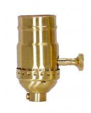  80/1737 - 3-Way (2 Circuit) Turn Knob Socket With Removable Knob; 1/8 IPS; 3 Piece Stamped Solid Brass; Satin