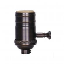  80/1968 - 3-Way (2 Circuit) Turn Knob Socket With Removable Knob; 1/8 IPS; Aluminum; Dark Antique Brass