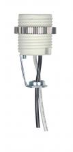  80/2543 - Threaded Porcelain Candelabra Socket; 2" Height; 7/8" Diameter; 18" 18 UL 1015 B/W Leads