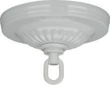  90/1101 - Ribbed Canopy Hanger Kit; White Finish; 5" Diameter; 1-1/16" Center Hole; 1 Yard 8 Gauge