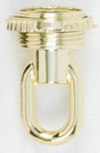  90/1164 - 3/8 IP Screw Collar Loop With Ring; Brass Plated