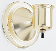  90/120 - 1-5/8" Wired Wall Bracket With Bottom Turn Knob Switch; Brass Finish; Includes Hardware; 60W Max