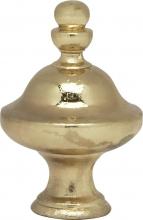  90/1720 - Pyramid Finial; 1-1/2" Height; 1/4-27; Polished Brass Finish