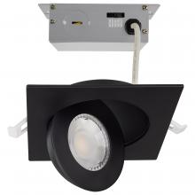  S11843 - 9 Watt; CCT Selectable; LED Direct Wire Downlight; Gimbaled; 4 Inch Square; Remote Driver; Black