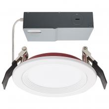  S11865 - 10 Watt LED; Fire Rated 4 Inch Direct Wire Downlight; Round Shape; White Finish; CCT Selectable; 120