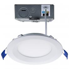  S11870 - 12 Watt LED Low Profile Regress Baffle Downlight; 4 Inch; Remote Driver; CCT Selectable; Round