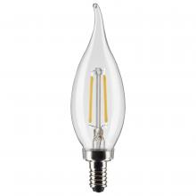  S21294 - 3 Watt CA10 LED; Clear; Candelabra base; 90 CRI; 2700K; 120 Volt