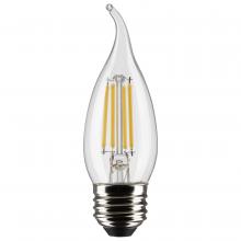  S21312 - 4 Watt CA10 LED; Clear; Medium base; 90 CRI; 2700K; 120 Volt