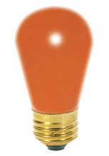  S4564 - 11 Watt S14 Incandescent; Ceramic Orange; 2500 Average rated hours; Medium base; 130 Volt; Carded
