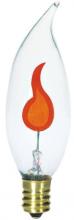  0375600 - 3W CA8 Flicker Flame Incandescent Clear E12 (Candelabra) Base, 120 Volt, Card