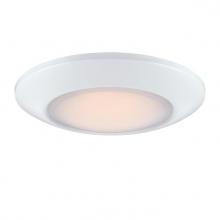  6120100 - 11 in. 20W Dimmable LED Flush with Color Temperature Selection White Finish Frosted Shade