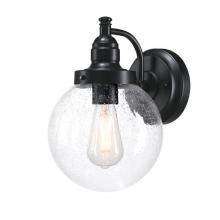  6121300 - Wall Fixture Matte Black Finish Clear Seeded Glass