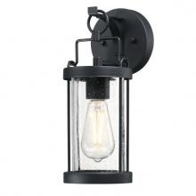  6122500 - Wall Fixture Textured Black Finish Clear Seeded Glass