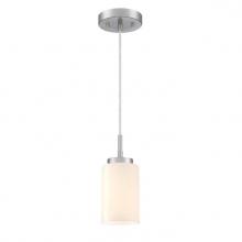  6135300 - Mini Pendant Brushed Nickel Finish White Opal Glass