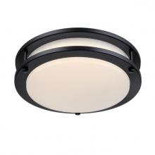  6136100 - 11 in. 23W LED Flush with Color Temperature Selection Matte Black Finish Frosted Acrylic Shade