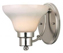  6228400 - 1 Light Wall Fixture Satin Nickel Finish White Opal Glass