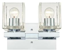  6334400 - 2 Light Wall Fixture Chrome Finish Clear Glass