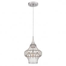  6363000 - Mini Pendant Brushed Nickel Finish Crystal Prism Cage Shade