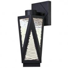  6374700 - Dimmable LED Wall Fixture Textured Iron Finish Clear Water Glass