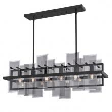  6576200 - 6 Light Chandelier Matte Black Finish Smoke Grey Glass