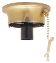  7022900 - 3-1/4" Antique Brass Finish Glass Shade Holder Kit with On/Off Pull Chain Switch