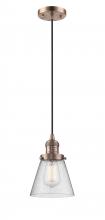 Innovations Lighting 201C-AC-G64 - Cone - 1 Light - 6 inch - Antique Copper - Cord hung - Mini Pendant