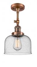 Innovations Lighting 201F-AC-G74 - Bell - 1 Light - 8 inch - Antique Copper - Semi-Flush Mount