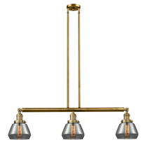 Innovations Lighting 213-BB-G173 - Fulton - 3 Light - 39 inch - Brushed Brass - Stem Hung - Island Light