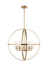  3124675-848 - Alturas indoor dimmable 5-light single tier chandelier in satin brass finish with spherical steel fr