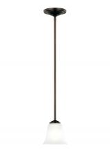 Seagull - Generation 6139001-710 - Emmons traditional 1-light indoor dimmable ceiling hanging single pendant light in bronze finish wit