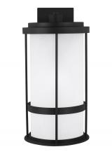  8790901D-12 - Wilburn modern 1-light outdoor exterior Dark Sky compliant large wall lantern sconce in black finish