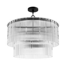  13143 - Hunter Ontario Matte Black with Clear Glass 6 Light Pendant Ceiling Light Fixture