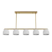  13180 - Hunter Harlowe Luxe Gold with Cased White Glass 5 Light Chandelier Ceiling Light Fixture