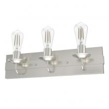  19433 - Hunter Perch Point Brushed Nickel 3 Light Bathroom Vanity Wall Light Fixture