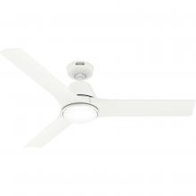  52928 - Hunter 52 in Aeronaut Wi-Fi ENERGY STAR® Matte White Damp Rated Ceiling Fan with LED Light Kit