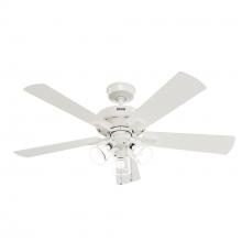  52535 - Hunter 52 inch Crestfield Fresh White Ceiling Fan with LED Light Kit and Pull Chain