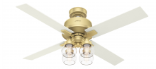  59651 - Hunter 52 inch Vivien Modern Brass Ceiling Fan with LED Light Kit and Handheld Remote