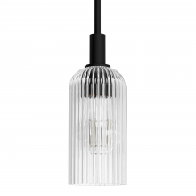  13235 - Hunter Beverly Glen Matte Black with Clear Glass 1 Light Pendant Ceiling Light Fixture