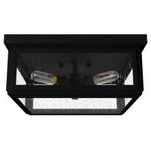  19269 - Hunter Felippe Natural Black Iron with Seeded Glass 4 Light Flush Mount Ceiling Light Fixture