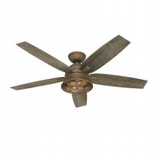  51573 - Hunter 52 inch Hampshire Weathered Copper Ceiling Fan with LED Light Kit and Handheld Remote
