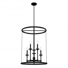  19698 - Hunter Briargrove Matte Black 6 Light Large Chandelier Ceiling Light Fixture