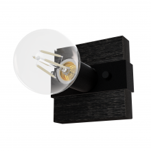  13051 - Hunter Donelson Natural Black Iron and Dark Ash 1 Light Small Sconce Wall Light Fixture