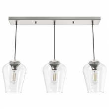  19725 - Hunter Vidria Brushed Nickel with Clear Glass 3 Light Pendant Cluster Ceiling Light Fixture