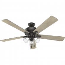  51099 - Hunter 60 inch Crestfield Noble Bronze Ceiling Fan with LED Light Kit and Pull Chain