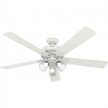  51103 - Hunter 60 inch Crestfield Fresh White Ceiling Fan with LED Light Kit and Pull Chain