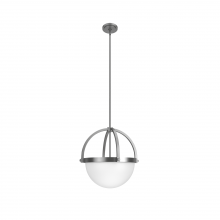  19235 - Hunter Wedgefield Brushed Nickel with Frosted Cased White Glass 3 LT Pendant Ceiling LT Fixture