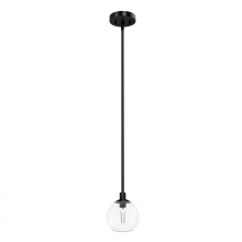  19508 - Hunter Xidane Matte Black with Clear Glass 1 Light Pendant Ceiling Light Fixture