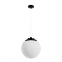  19852 - Hunter Hepburn Matte Black with Cased White Glass 3 Light Pendant Ceiling Light Fixture