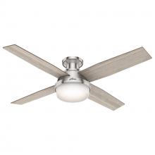  50283 - Hunter 52 inch Dempsey Brushed Nickel Low Profile Ceiling Fan with LED Light Kit and Handheld Remote