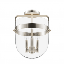  19837 - Hunter Karloff Alturas Gold with Clear Glass 3 Light Flush Mount Ceiling Light Fixture